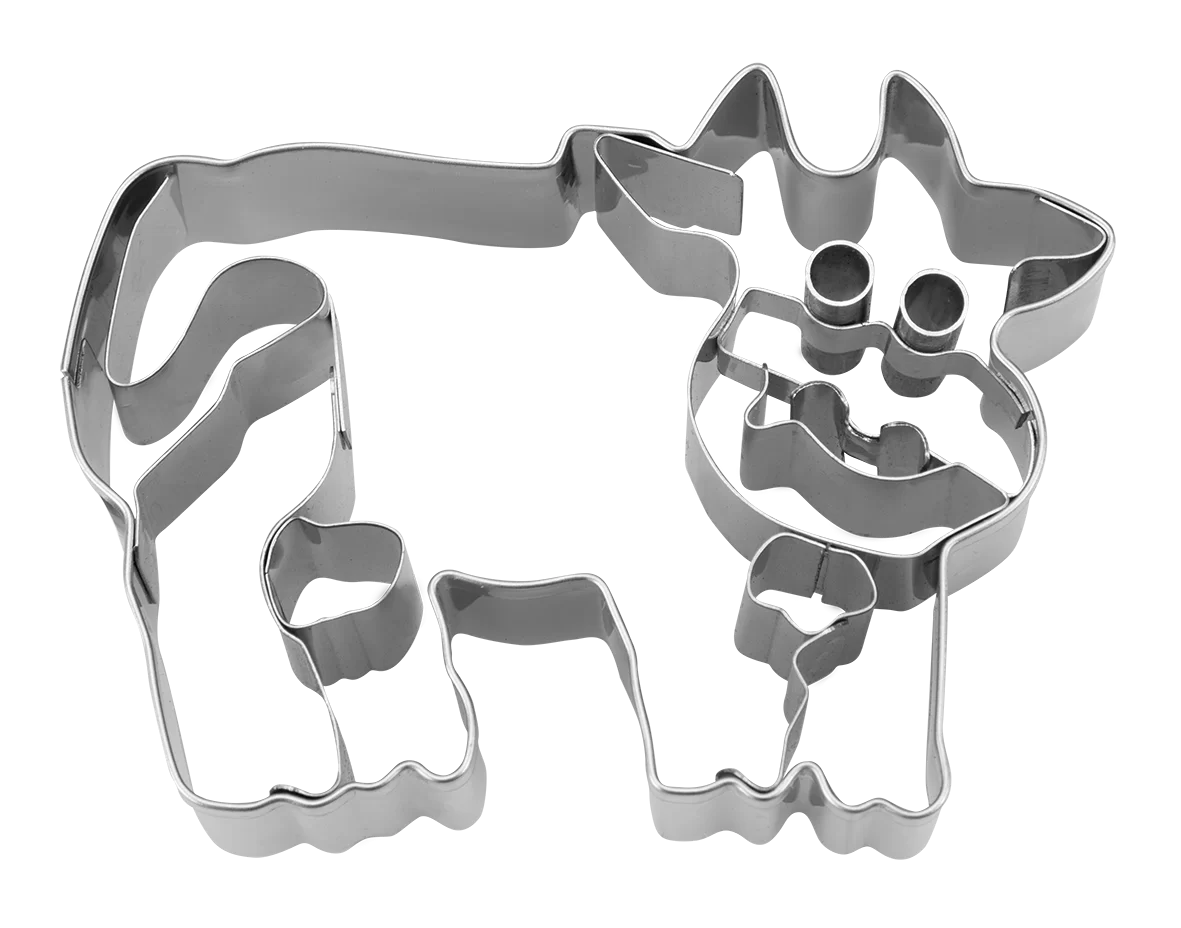 Tier Ausstechformen Set - Kuh, Wal, Bär, Ente Mit Schieber, 7cm, PLA