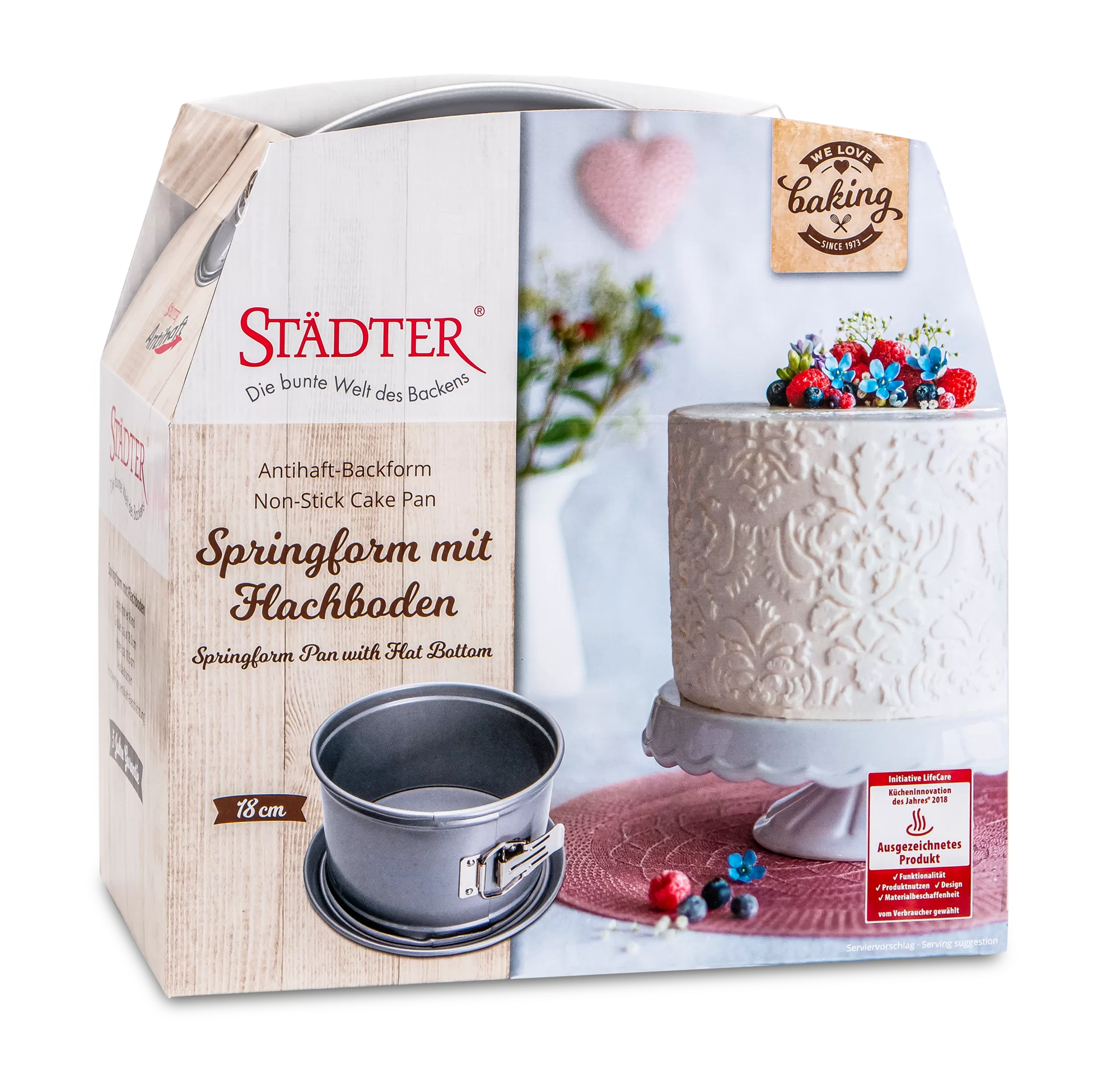 PATISSE Quadratische Springform 18x18 Cm – Mit Hohem Rand, Antihaftbeschichtet, Aus Aluminiertem Stahl